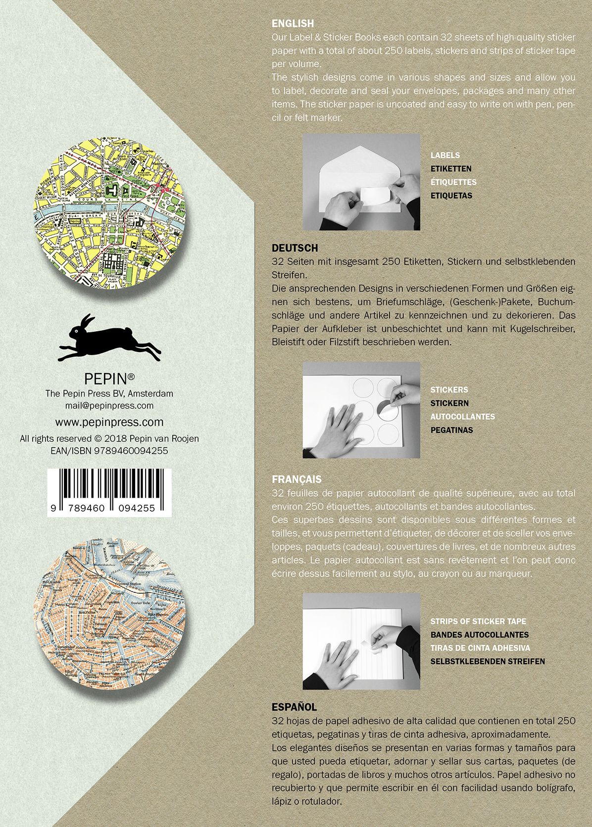Historical Maps Label, Sticker & Tape Book