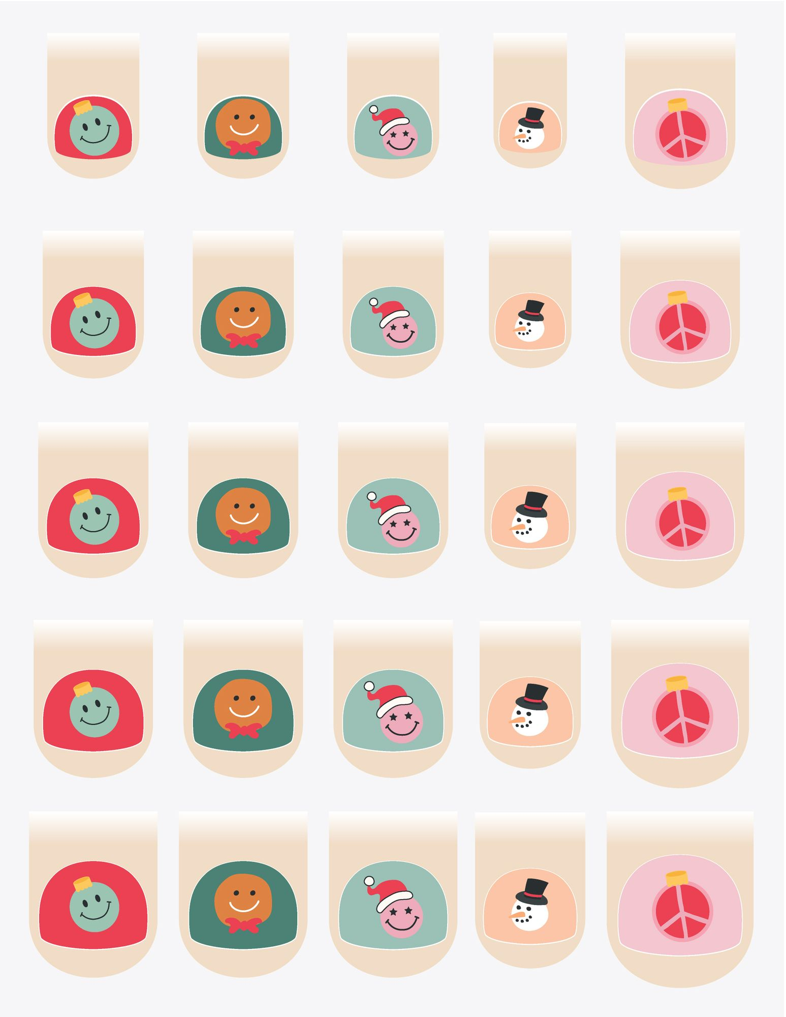 Festive Fingernail Friends