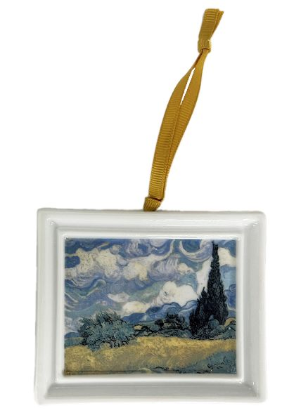 Vincent Van Gogh Wheat Fields with Cypress Ornament