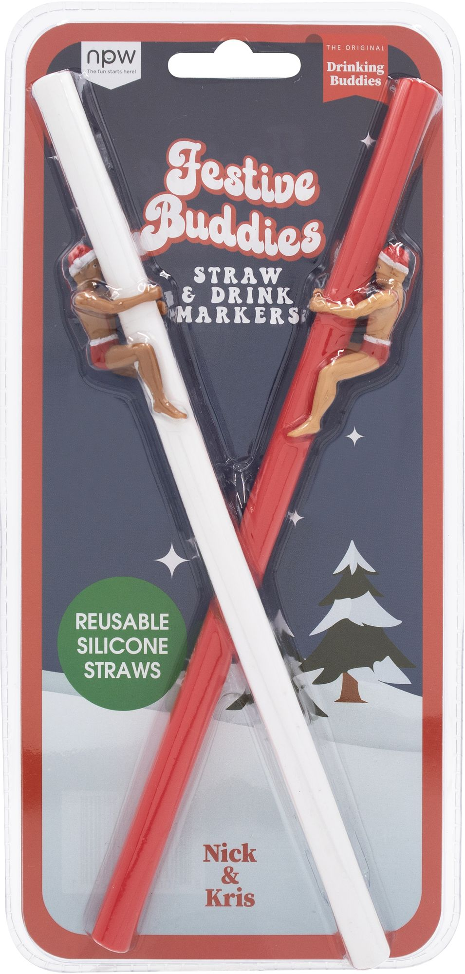 Drinking Buddies Festive Drink Straws