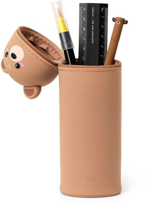 Legami 2-In-1 Silicone Pencil Case - Kawaii - Teddy Bear