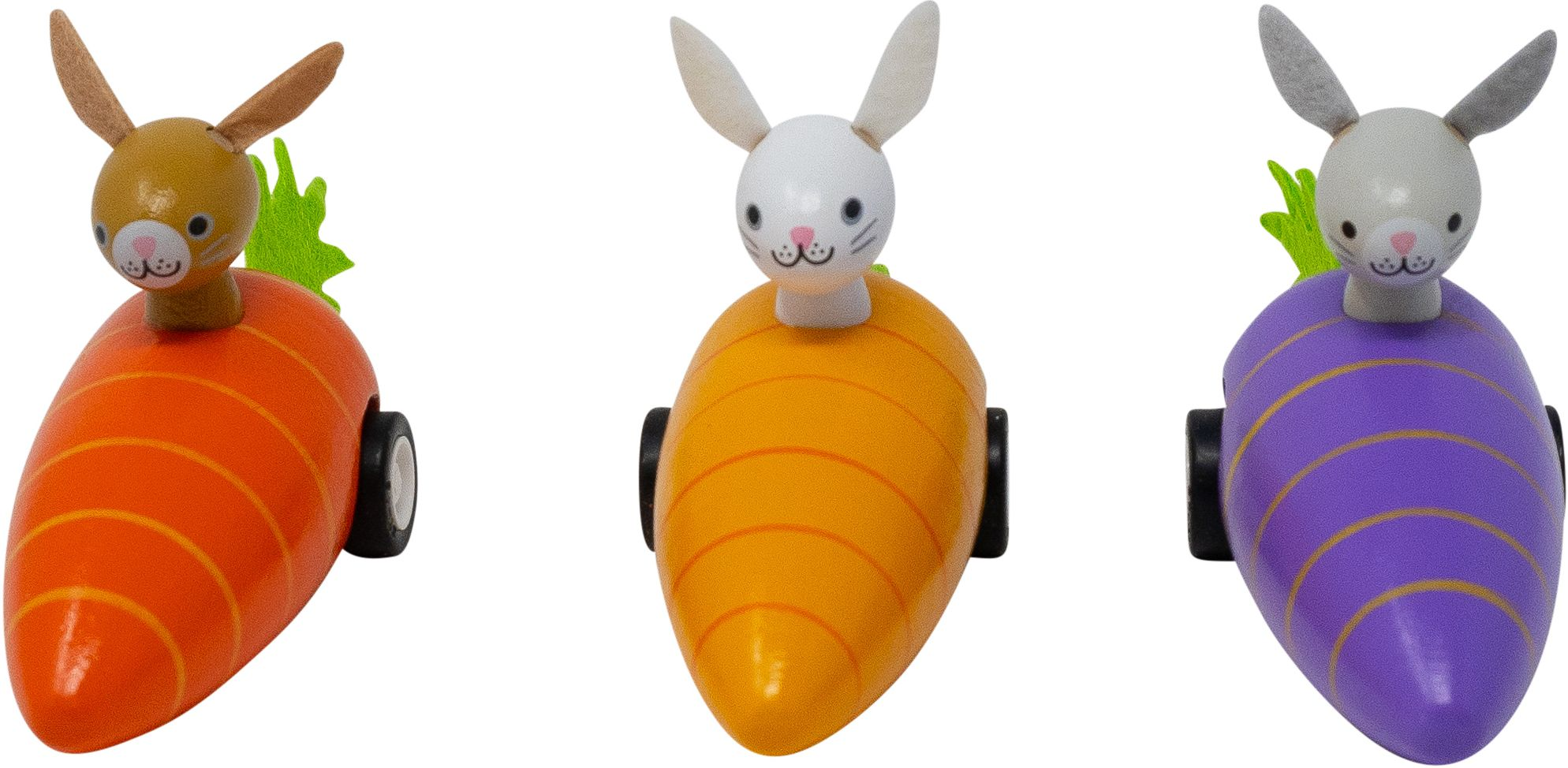 Bunny in Carrot Pullback Toy