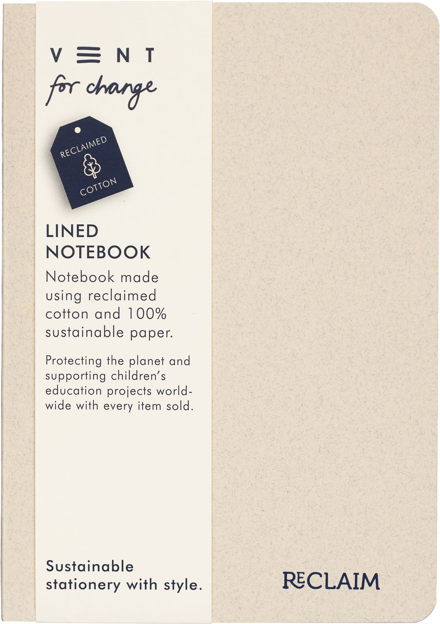 Reclaim Pearl Cotton Recycled A5 Notebook