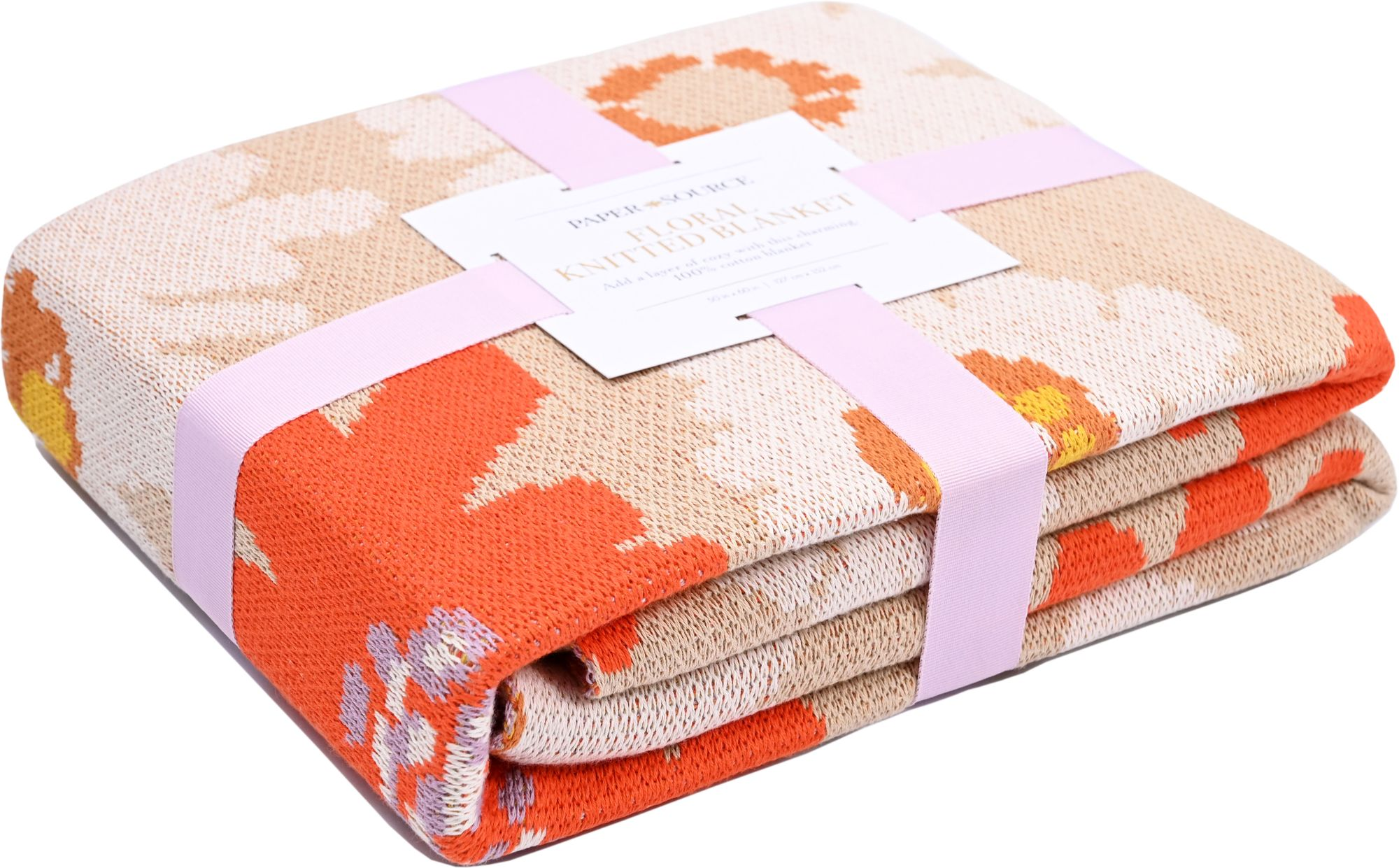 Bold Floral Knitted Throw Blanket