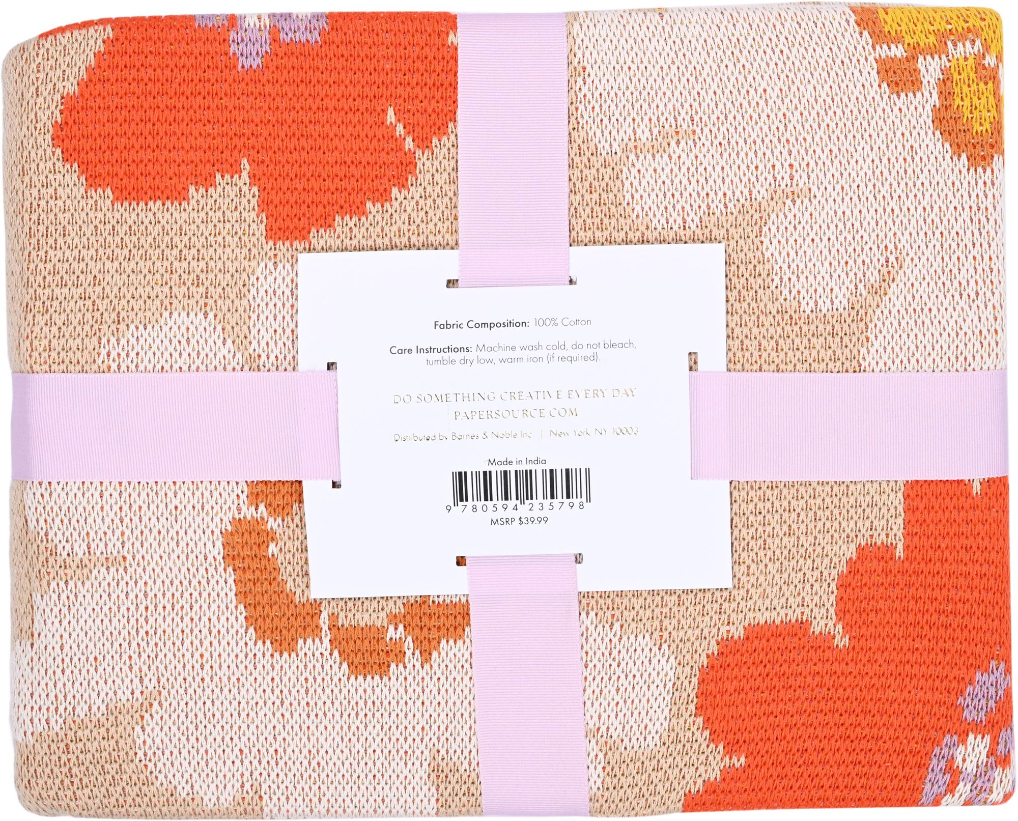 Bold Floral Knitted Throw Blanket