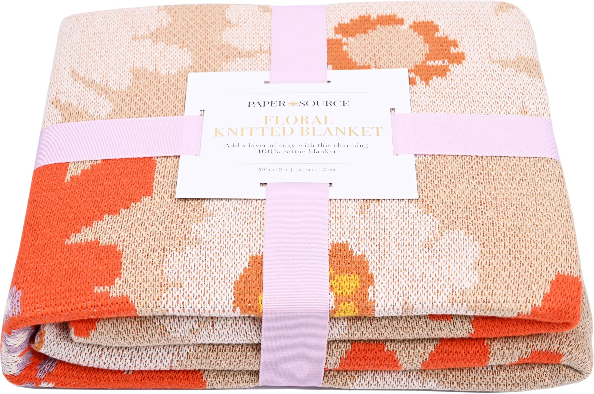 Bold Floral Knitted Throw Blanket