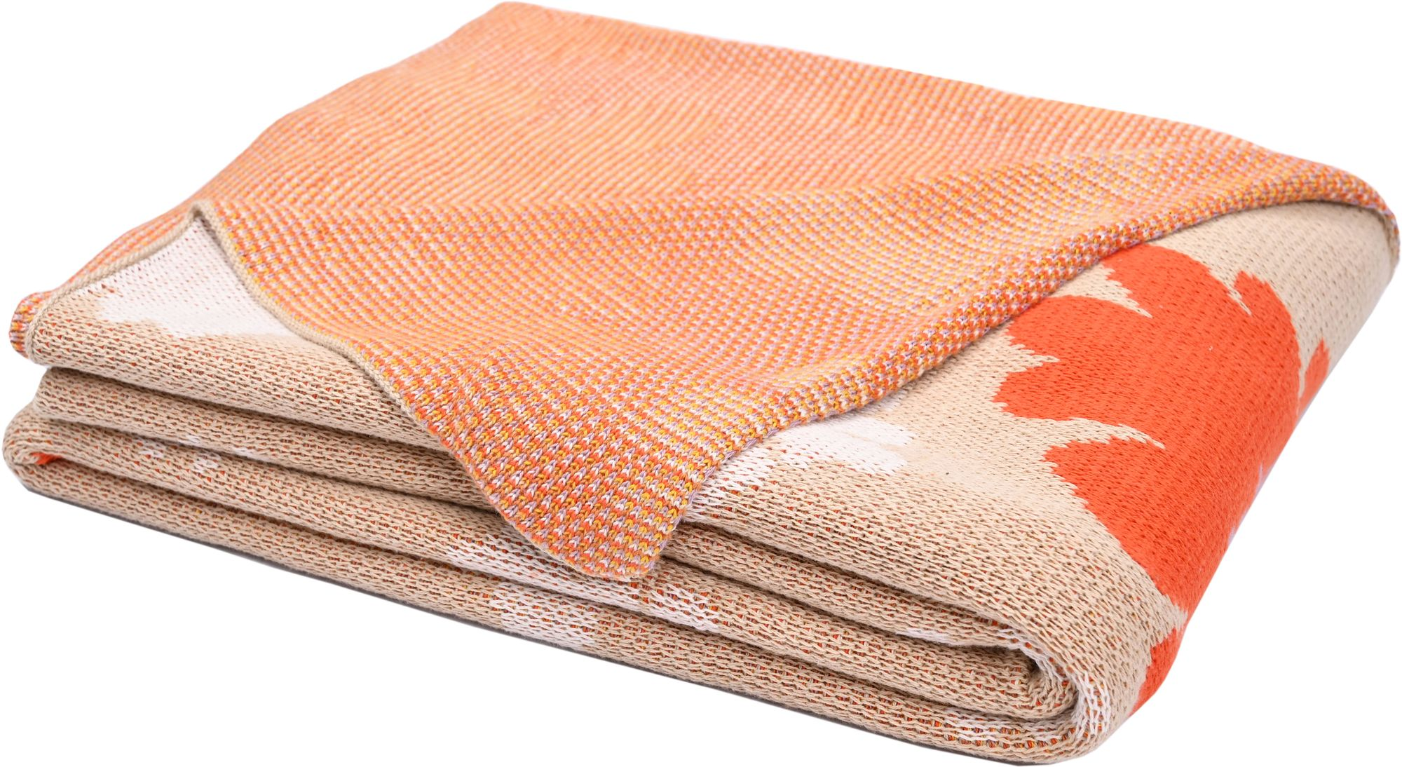 Bold Floral Knitted Throw Blanket