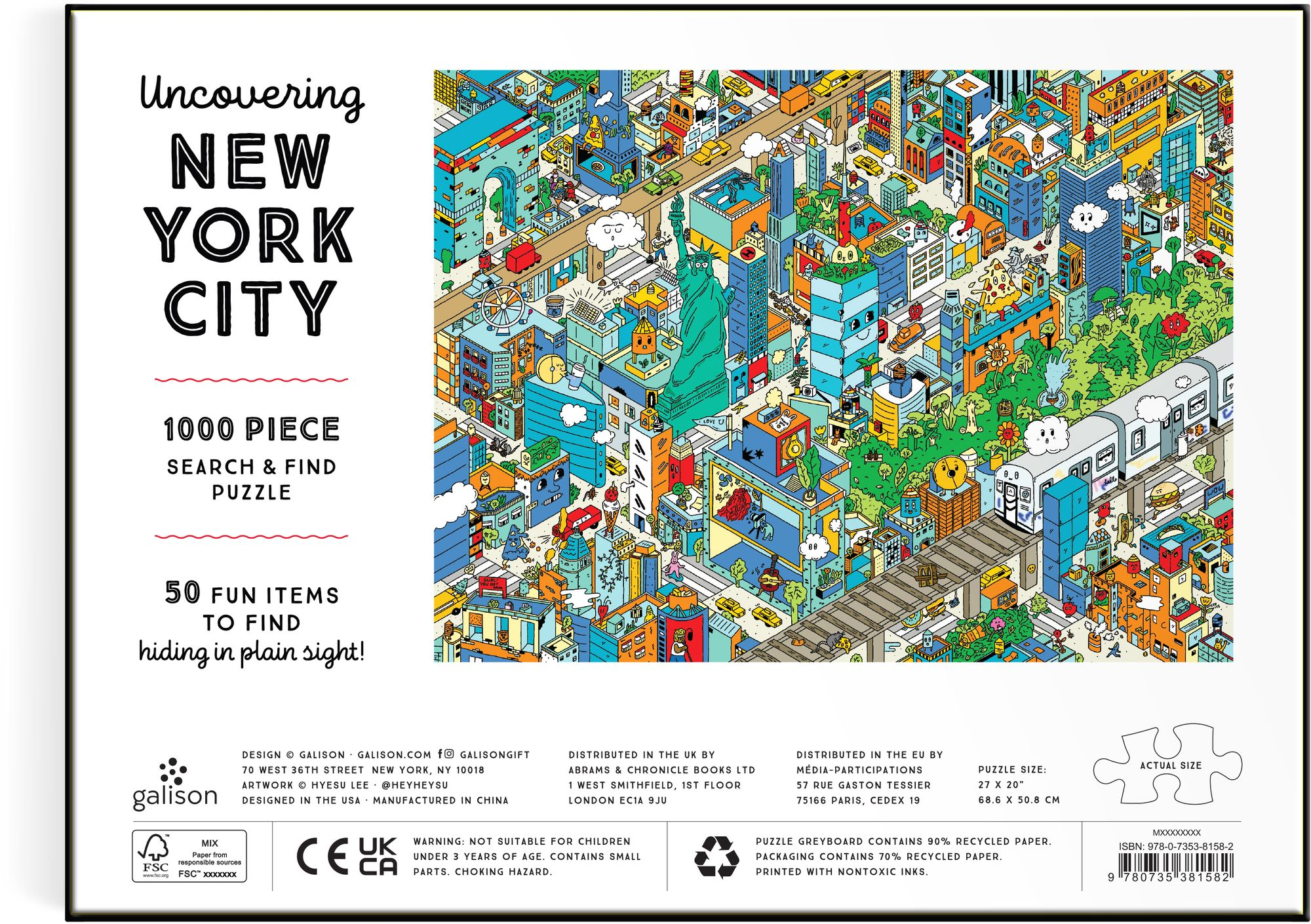 Uncovering New York City Search and Find 1000 Piece Puzzle