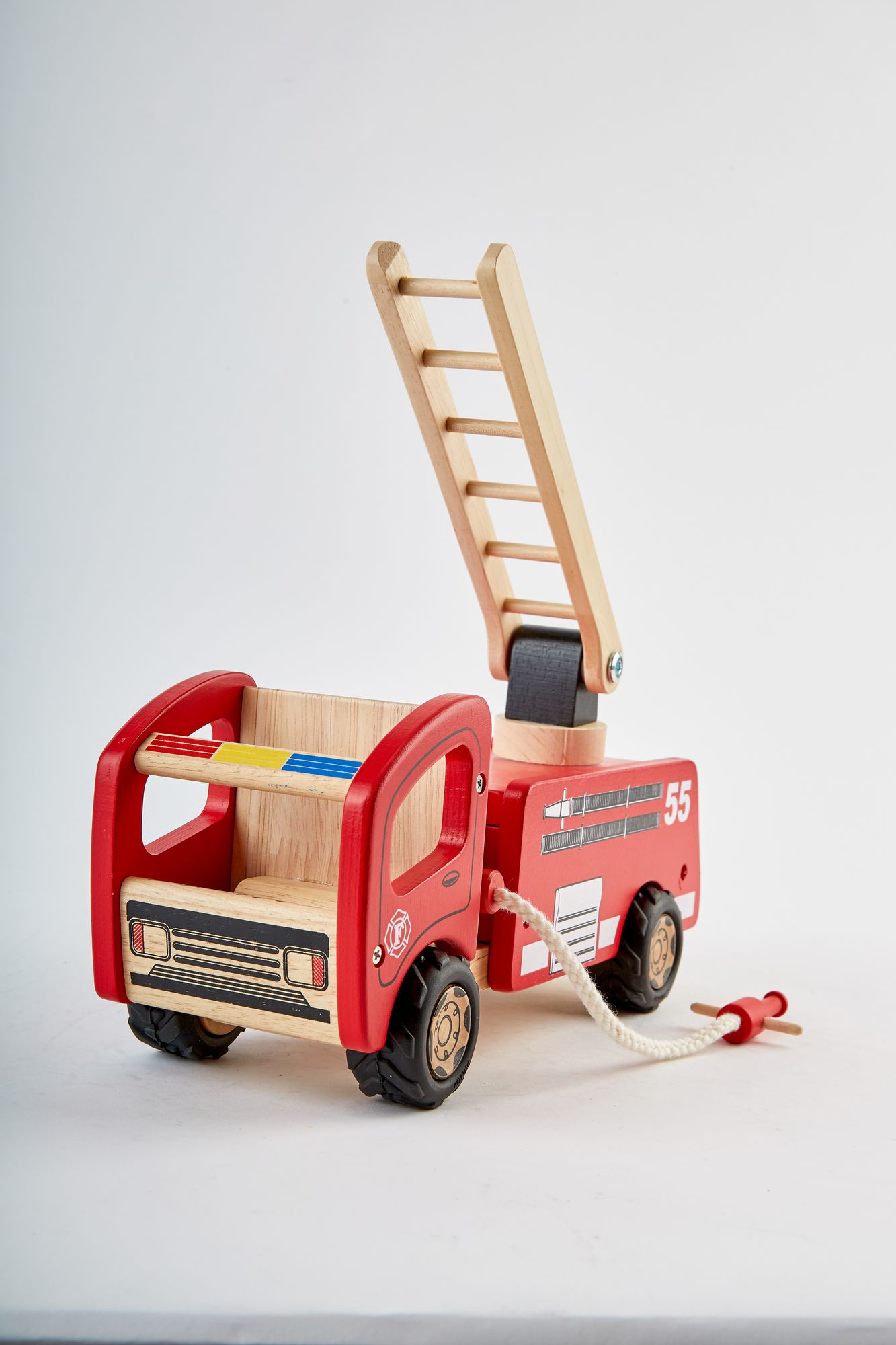 Solid Wood Fire Engine with Raise up ladder