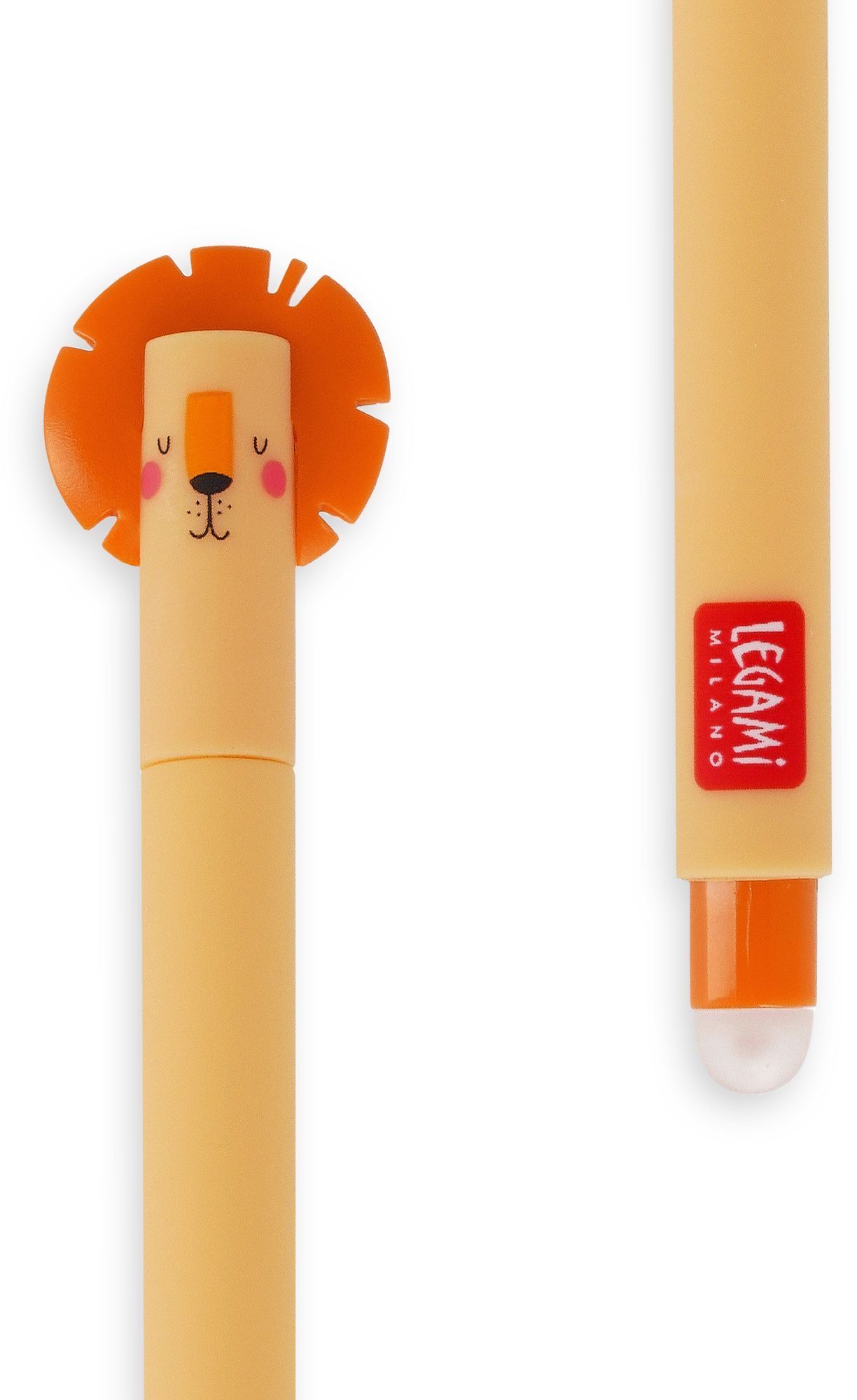 Lion Erasable Gel Pen - Orange Ink