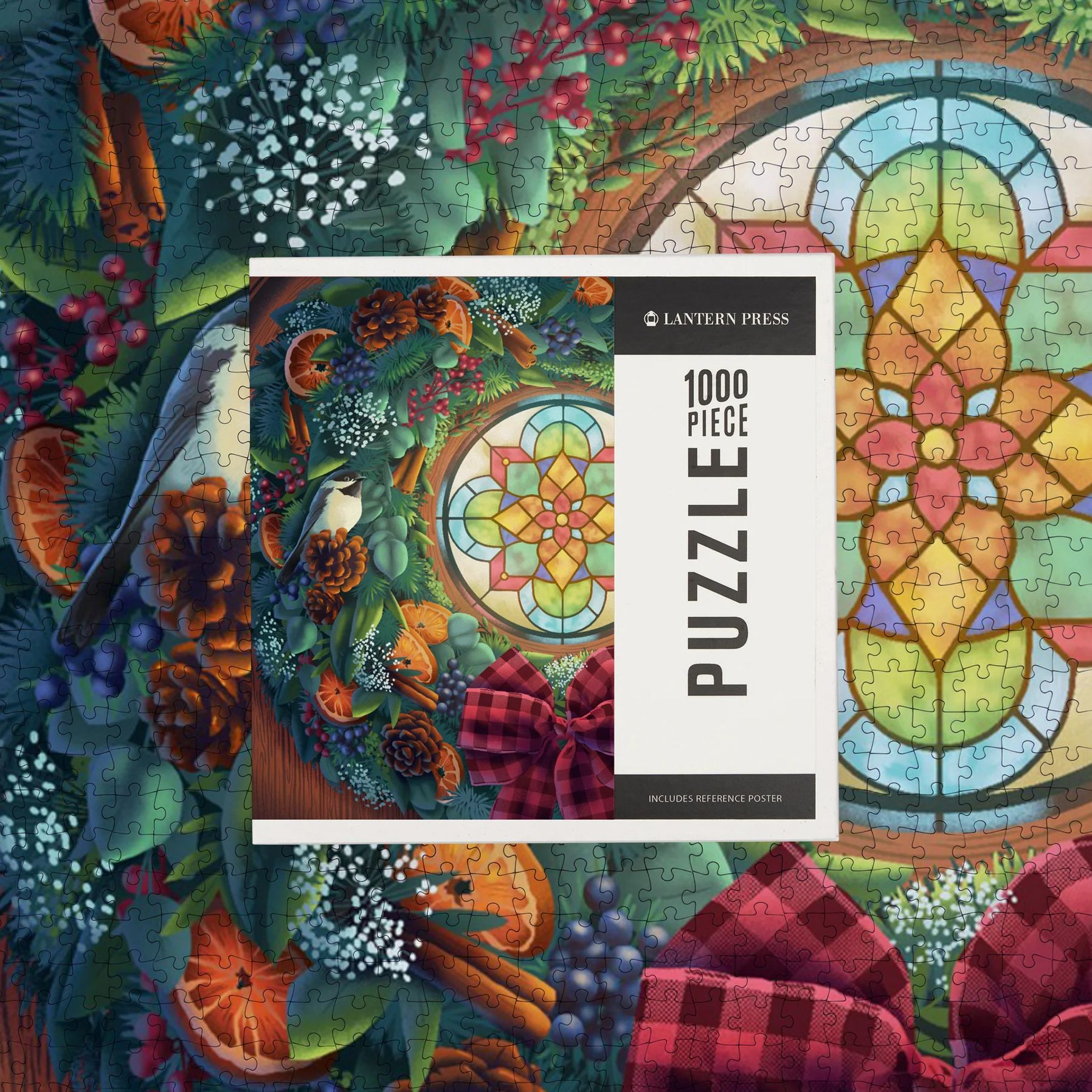 1000 Holiday Wreath Puzzle