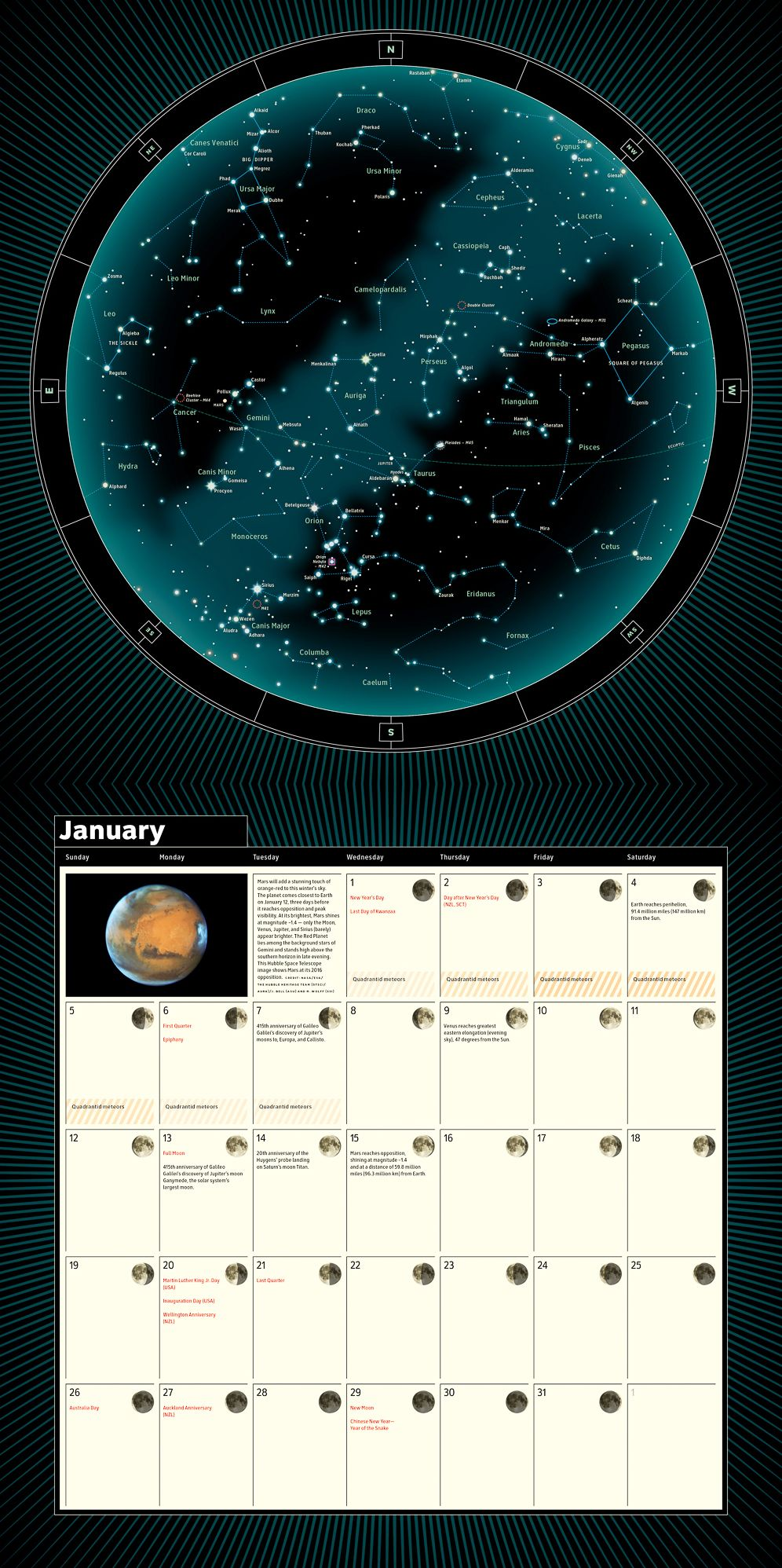 2025 A Year of the Night Sky Wall Calendar