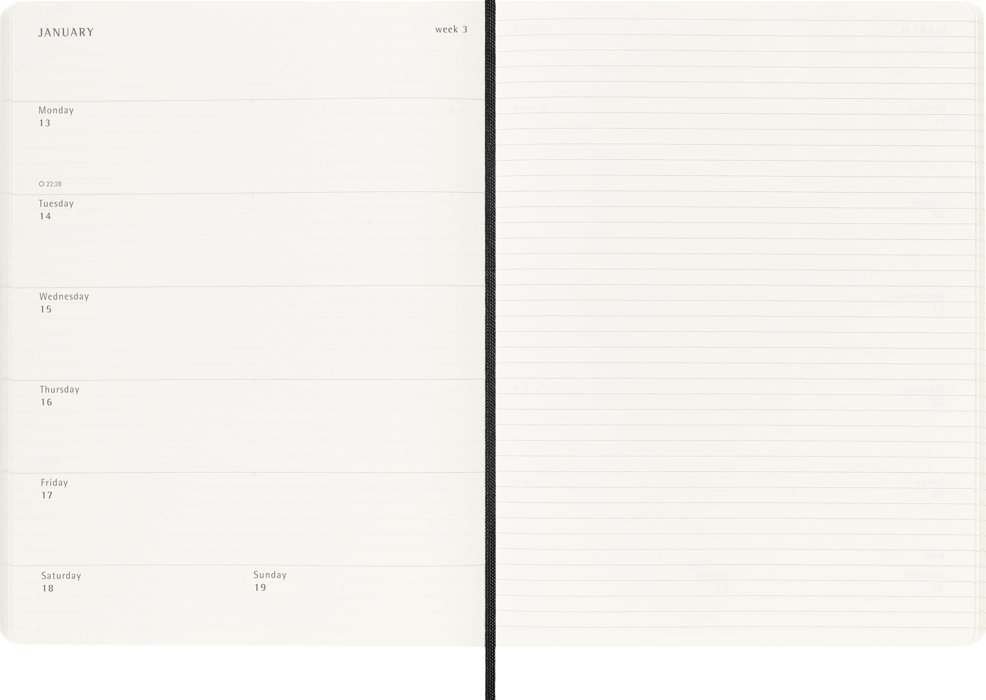 Moleskine Classic 18 Month 2024-2025 Weekly Planner, Soft Cover, XL (7.5" x 10"), Black, 208 pages