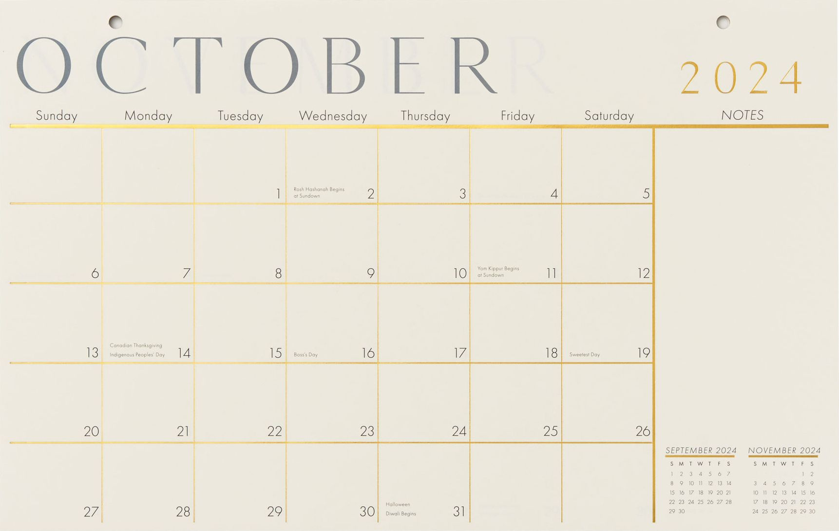 2025 Paper Source Foil 17 Month Blotter Calendar
