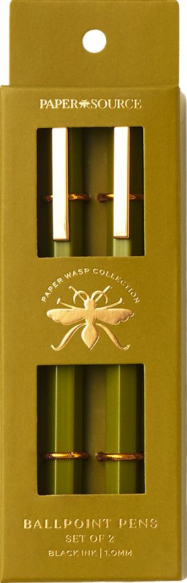 Paper Wasp Olive Ballpoint Pen S/2 - Limited Edition