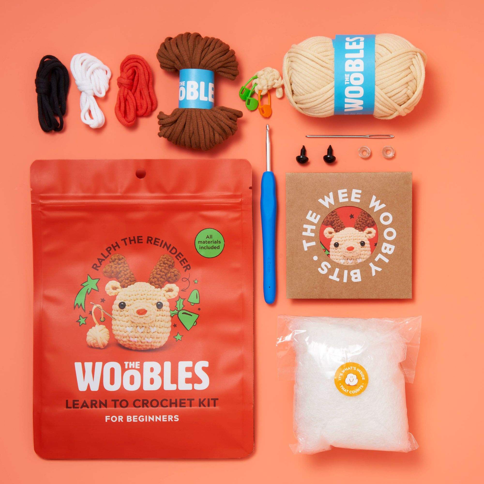 Ralph the Reindeer, The Woobles Beginner Crochet Kit