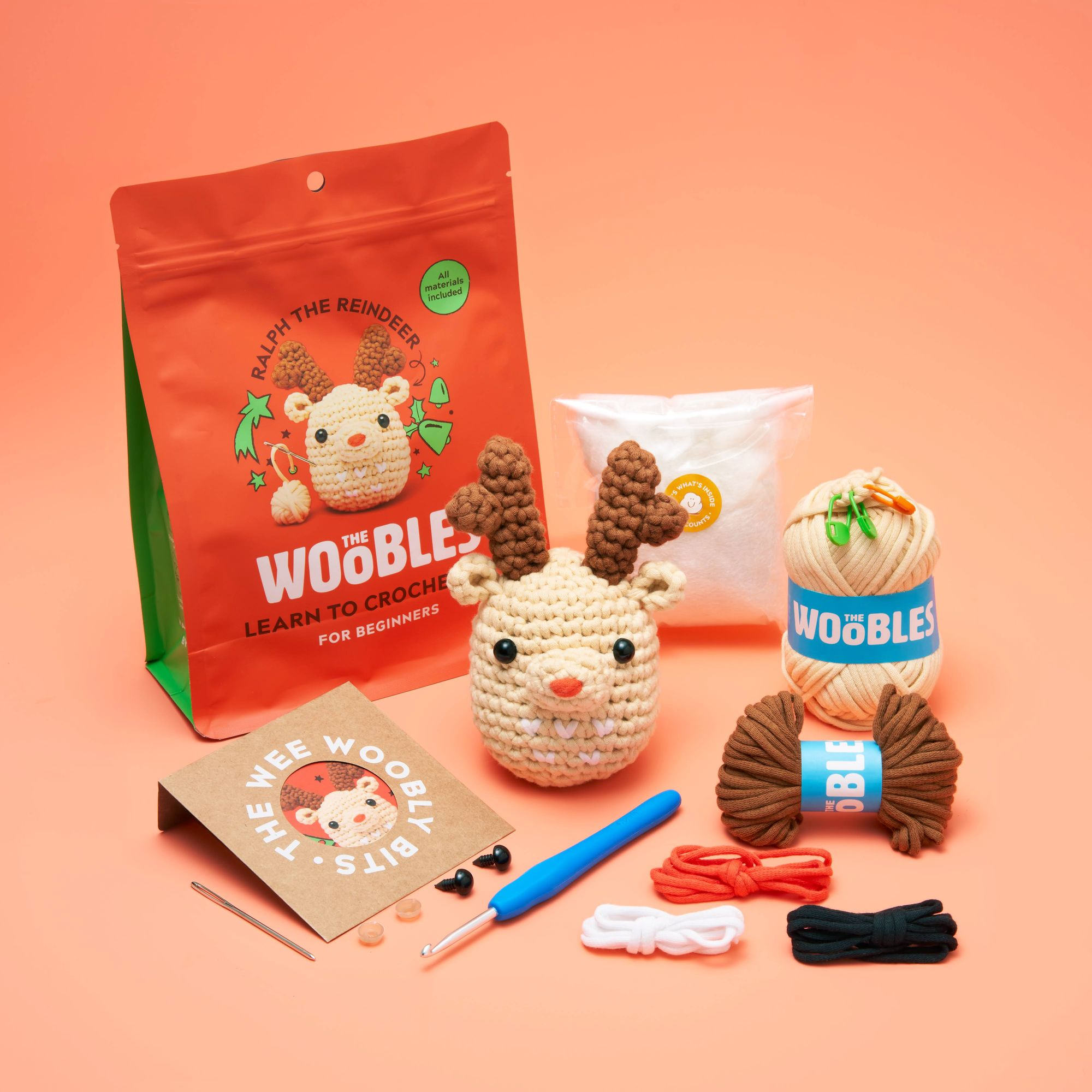 Ralph the Reindeer, The Woobles Beginner Crochet Kit