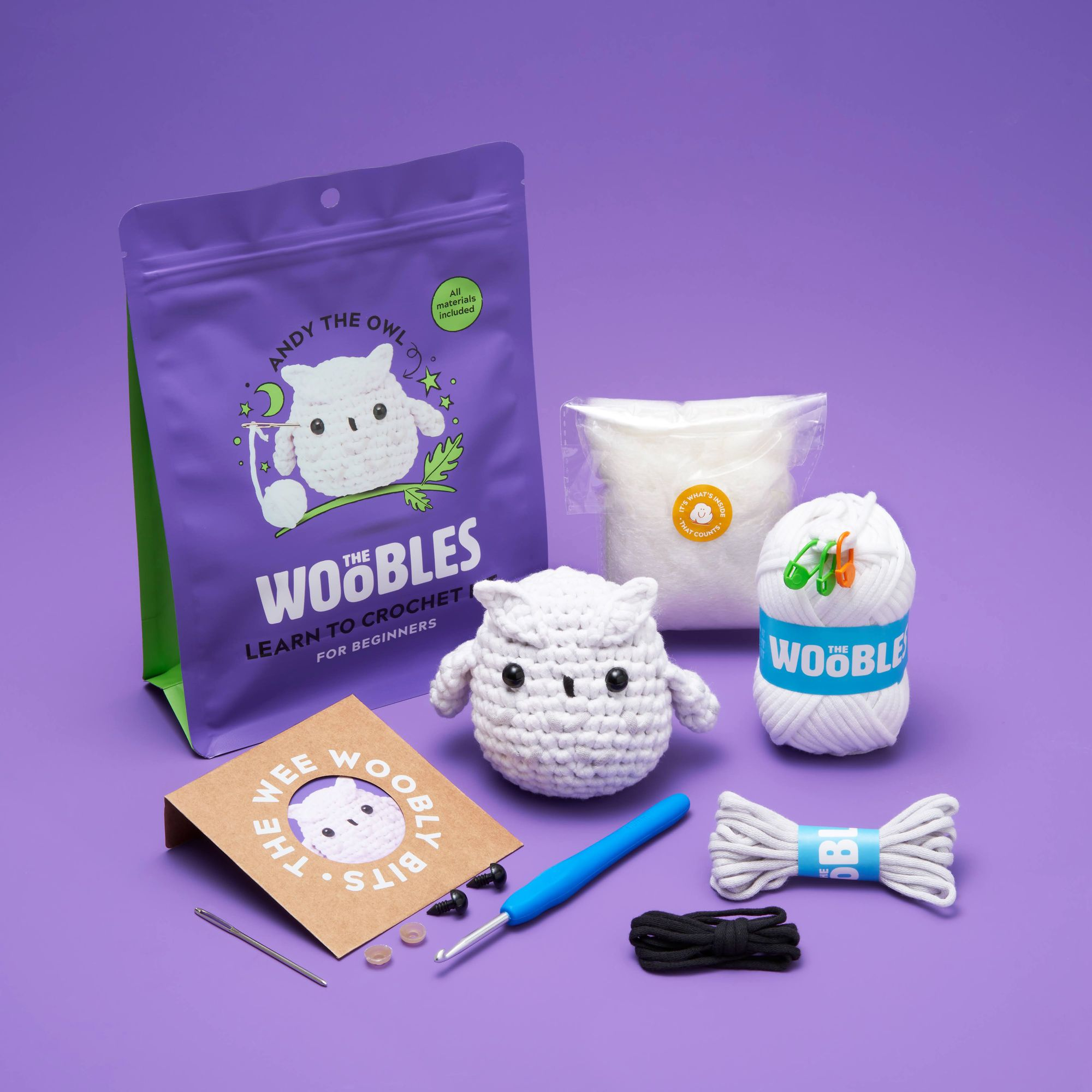 Andy the Owl, The Woobles Beginner Crochet Kit