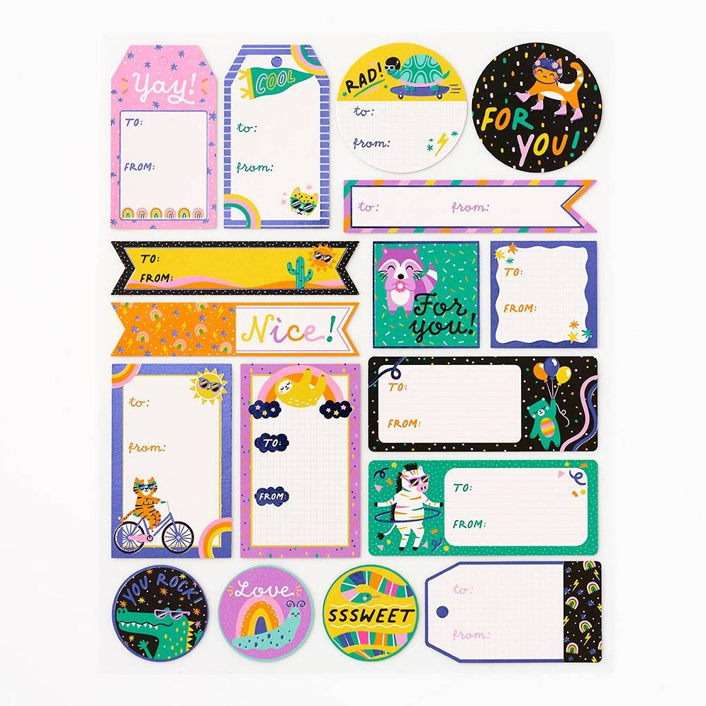 Rad Critters Adhesive Gift Tags