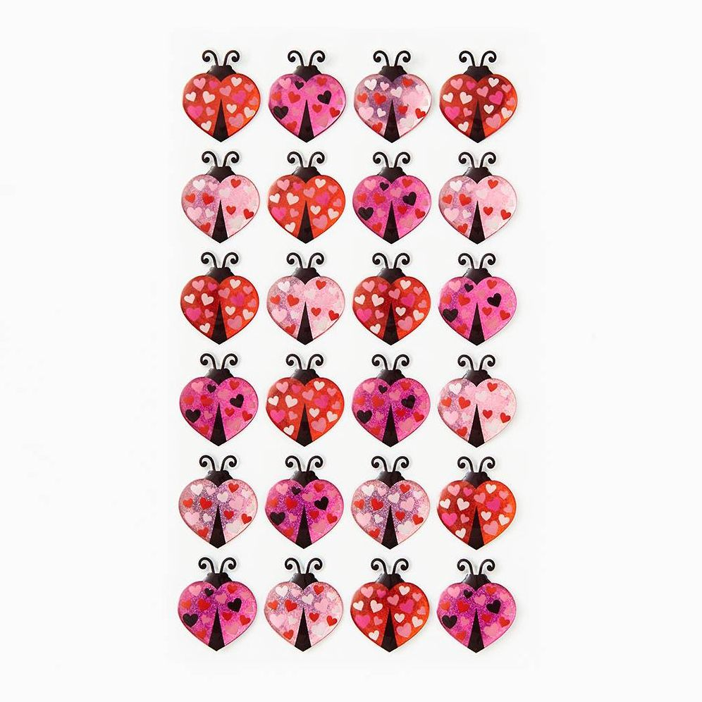 Heart Ladybug Stickers