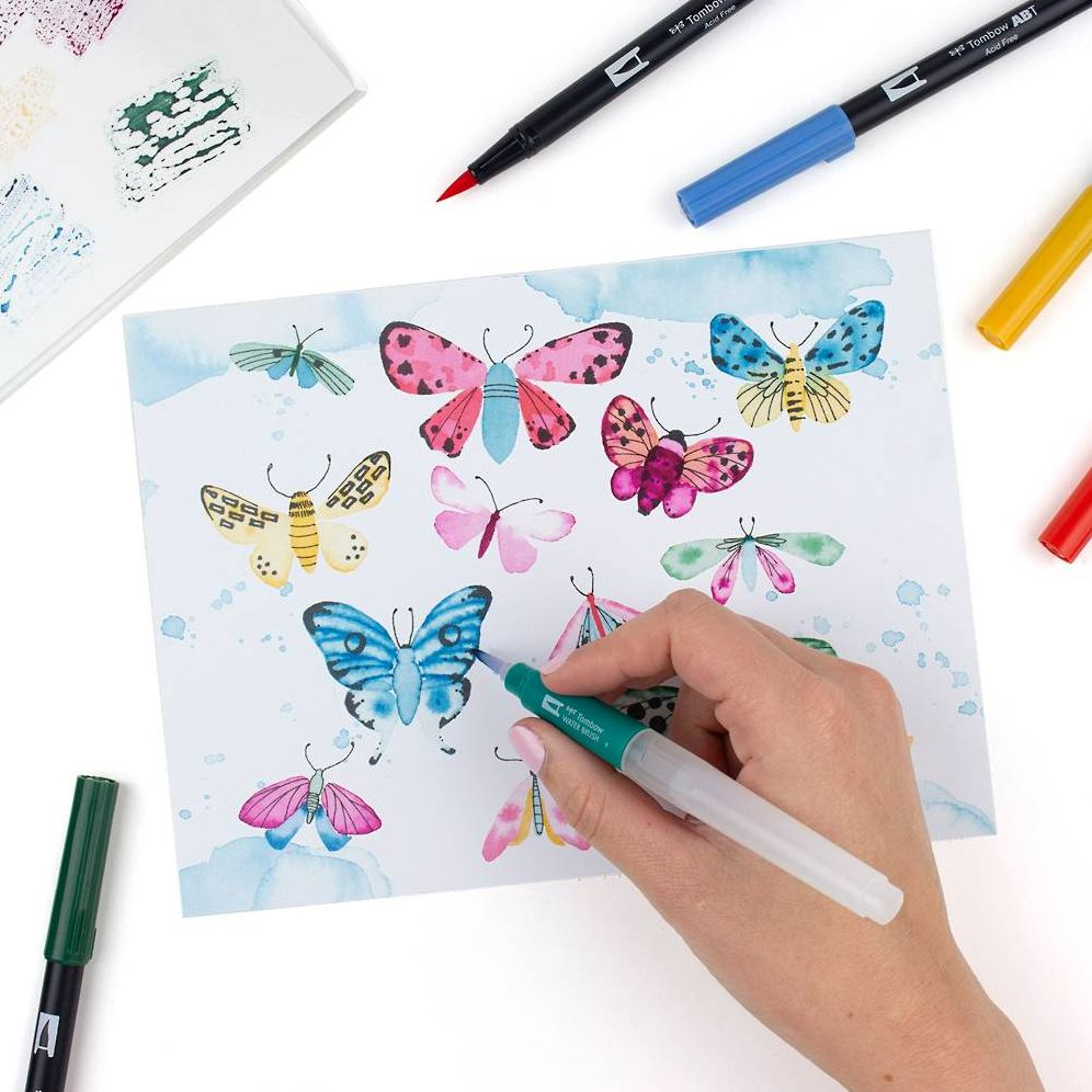 Tombow Watercolor Set Complete Kit with Dual Brush Pens, Water Brush, and Accessories