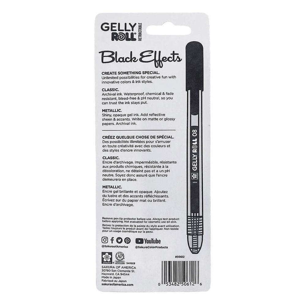 Sakura Gelly Roll Retractable - Black Effects - 3 pack