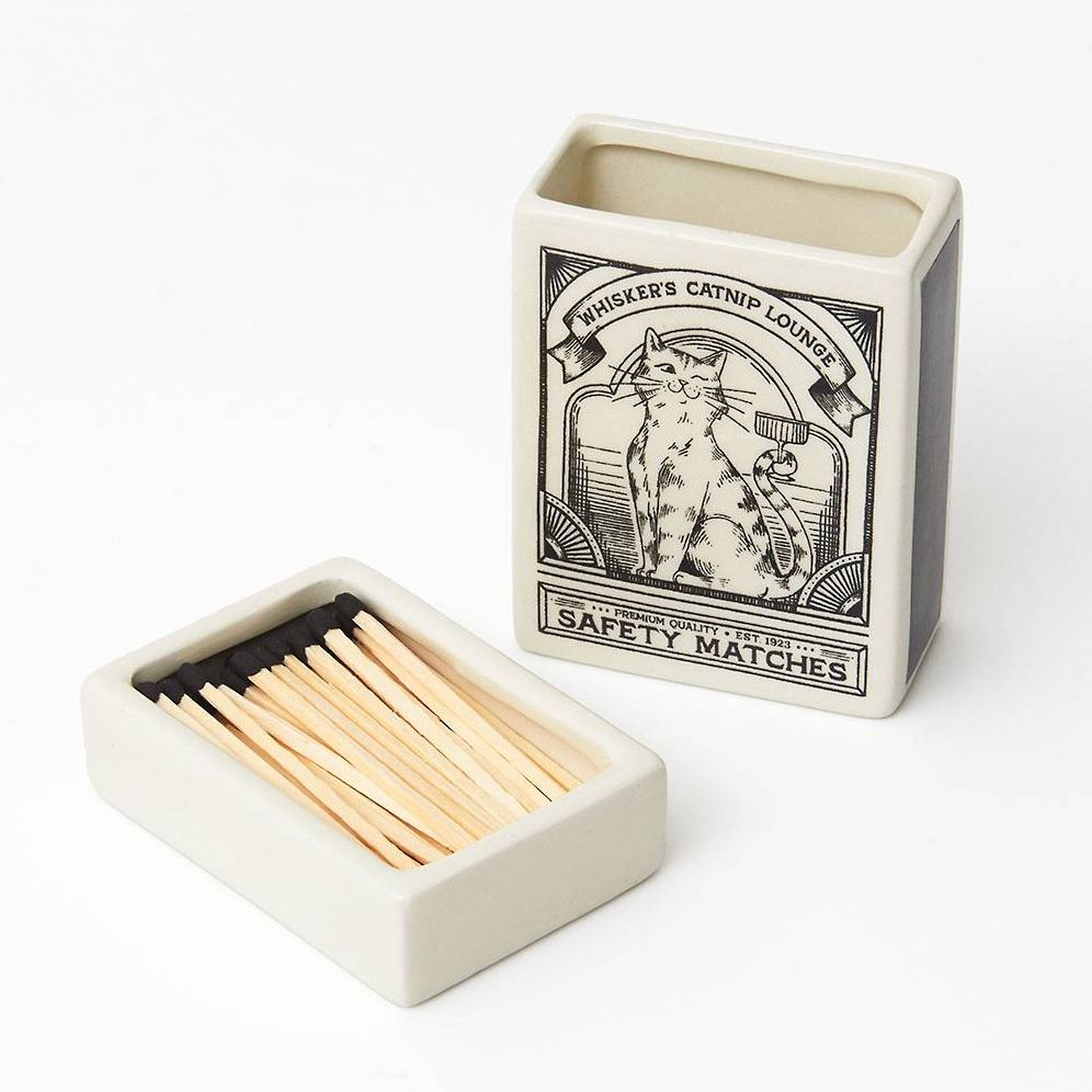 Vintage Cat Ceramic Matchbox