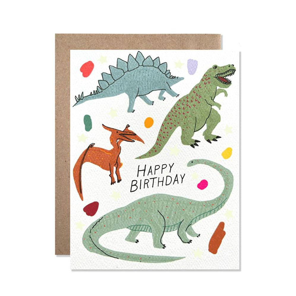 Glowing Dinosaur Bones Birthday Card