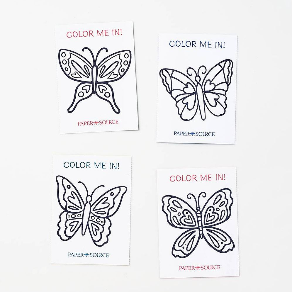 Butterfly Coloring Valentine Card Set