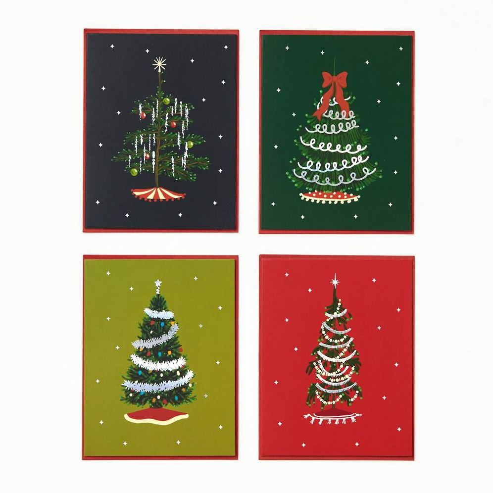 Christmas Tinsel Trees Stationery Set