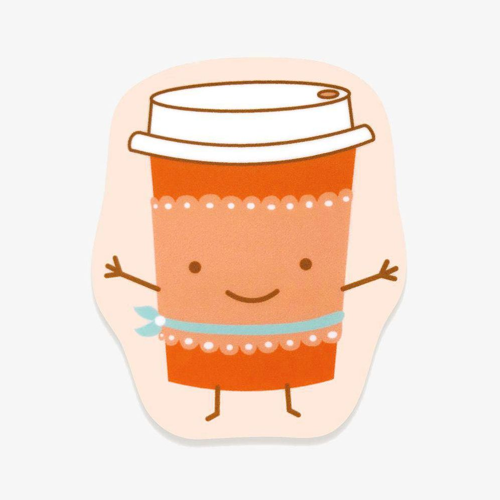 Thanks A Latte Sticker Greeting Card