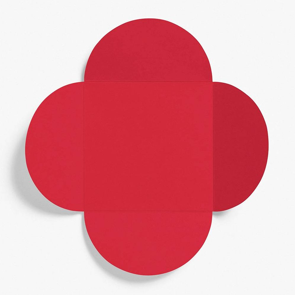 5.25" Square Red Petal Envelopes