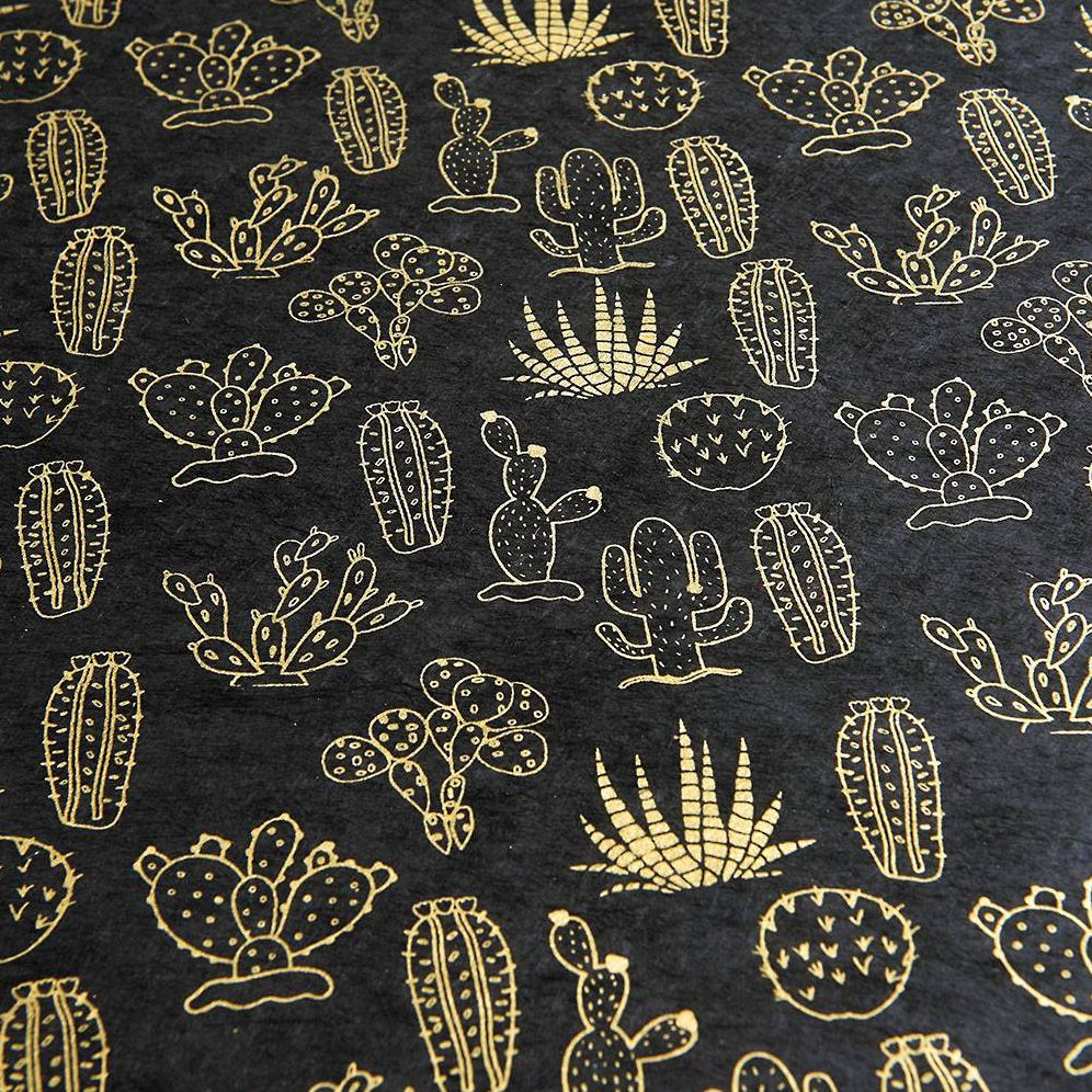 Gold Cacti Handmade Paper