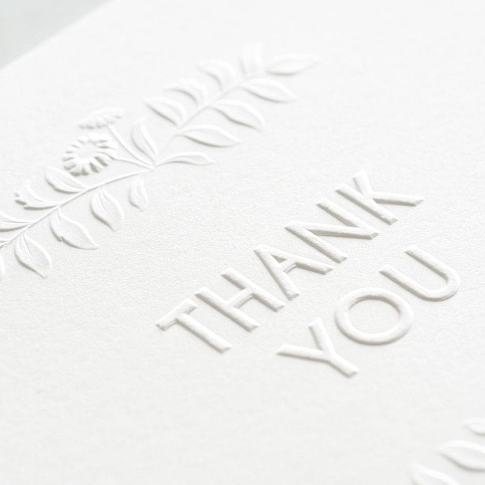 Embossed Floral Thank You Cards