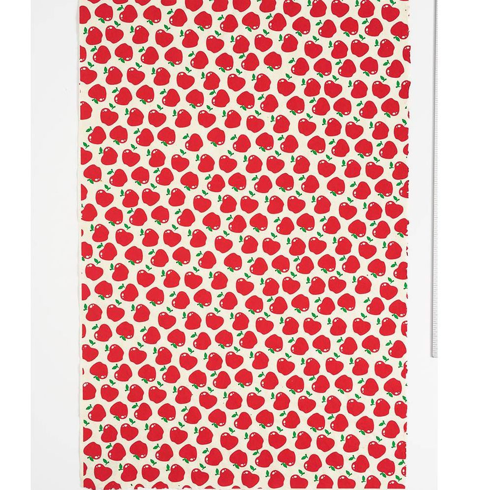 Red Apples on Cream Handmade Paper