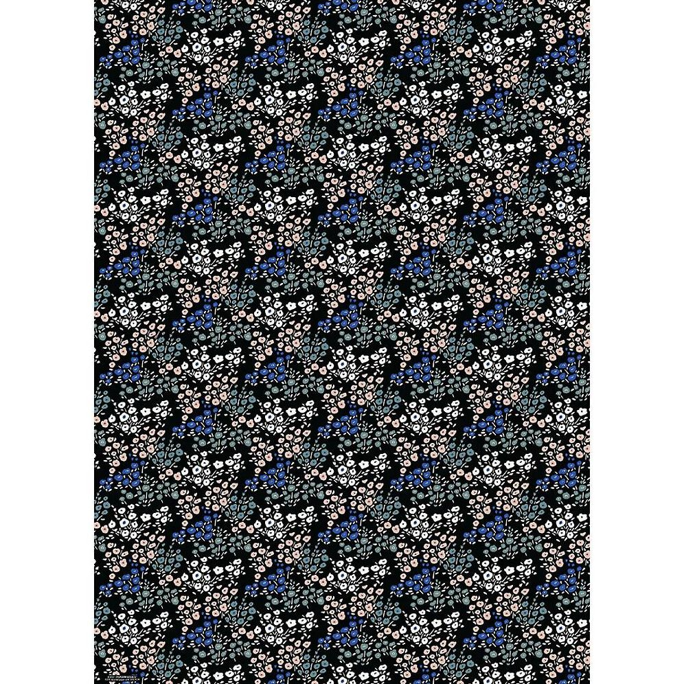 Ditsy Floral On Black Wrapping Paper