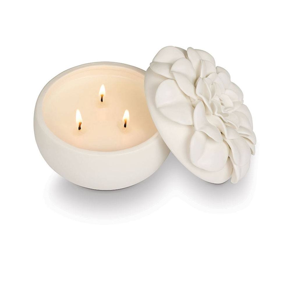 Citrus Crush Ceramic Flower Candle