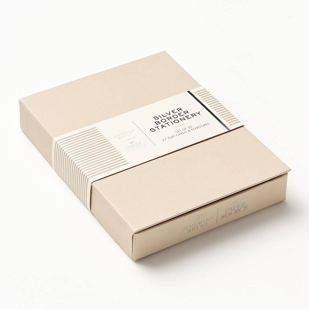 Jeremiah Brent Silver Border Stationery Set