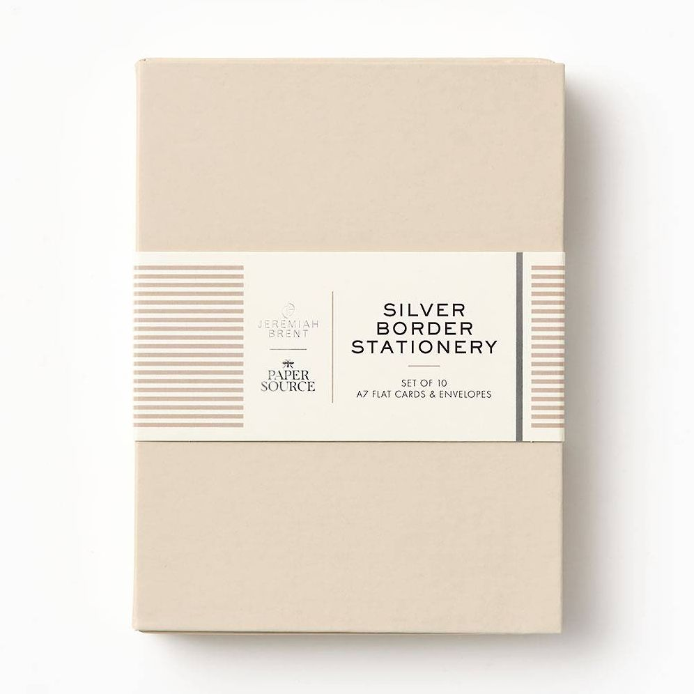 Jeremiah Brent Silver Border Stationery Set
