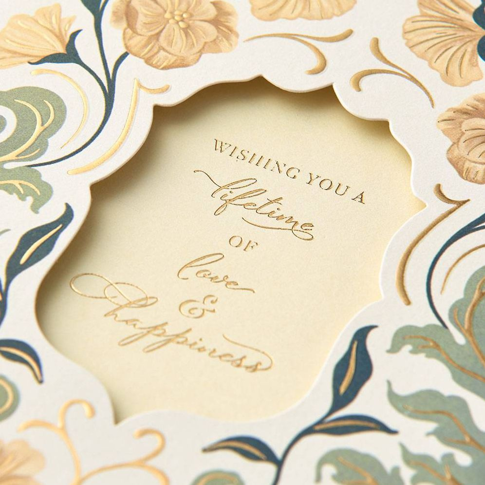 WED A6 EMB/FOIL Wedding Day Floral Arch FLD