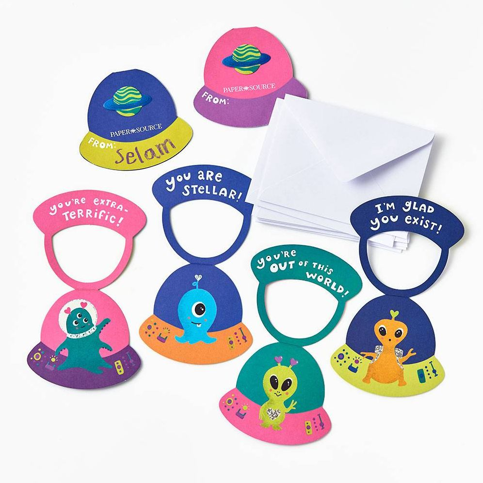 Alien Classroom Valentine Card Set