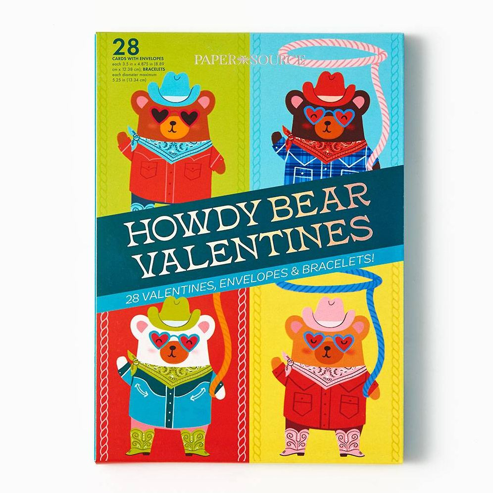Howdy Bear Classroom Valentine Card Set