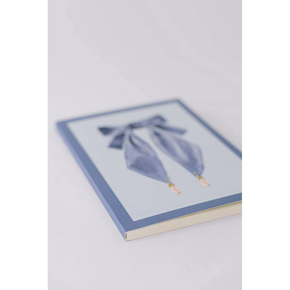 Antique Bows Softcover Notebook - Blue