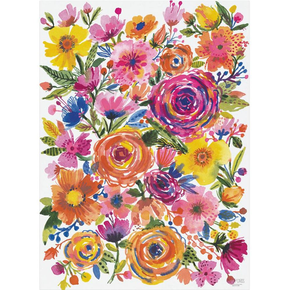 Romantic Rose Colorful Flat Wrap