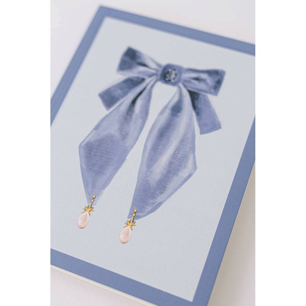 Antique Bows Softcover Notebook - Blue
