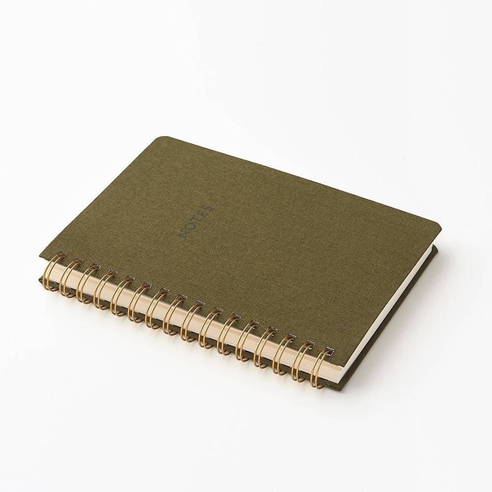 Olive Book Cloth Spiral Journal