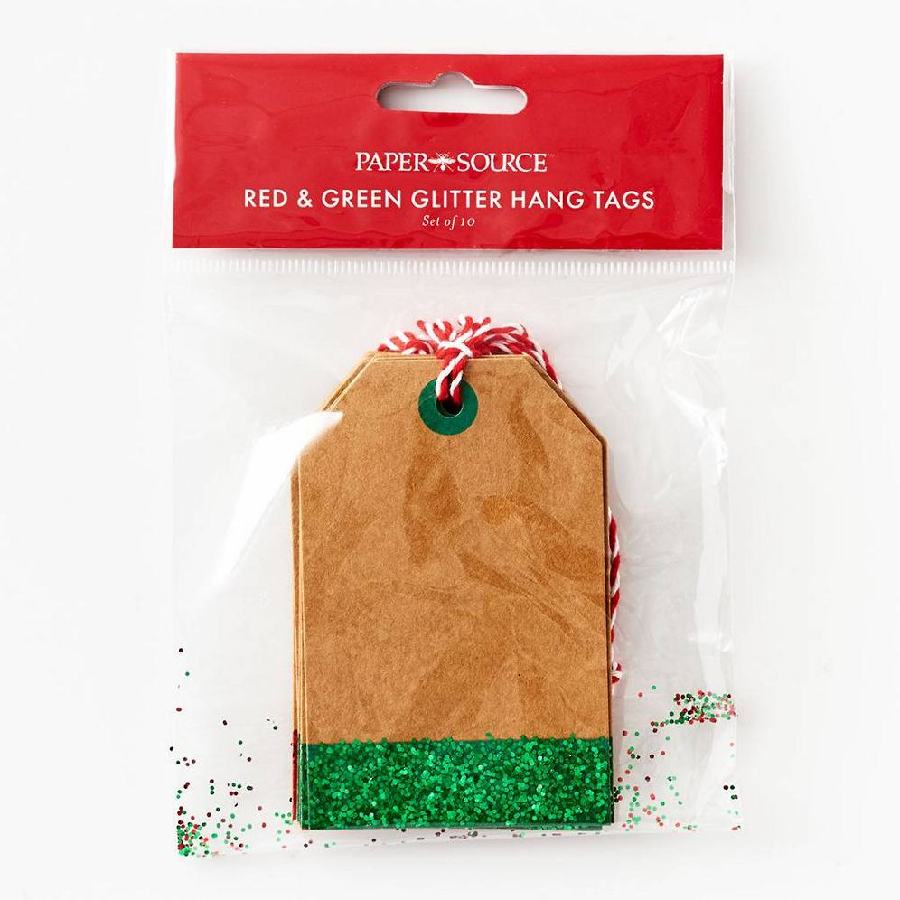 Red/Green Glitter Gift Tags