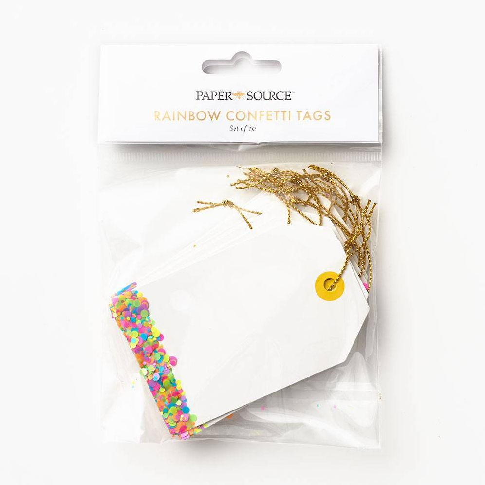 Rainbow Confetti Gift Tags