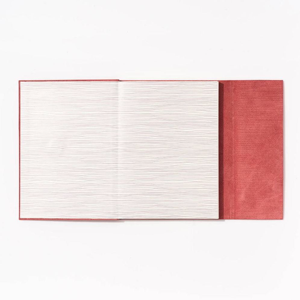 Coral Embroidered Suede Journal