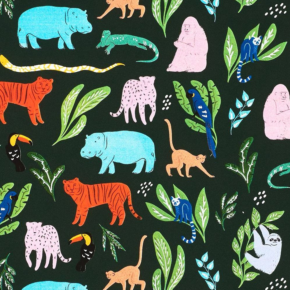 Tropical Jungle Animals Stone Wrapping Paper